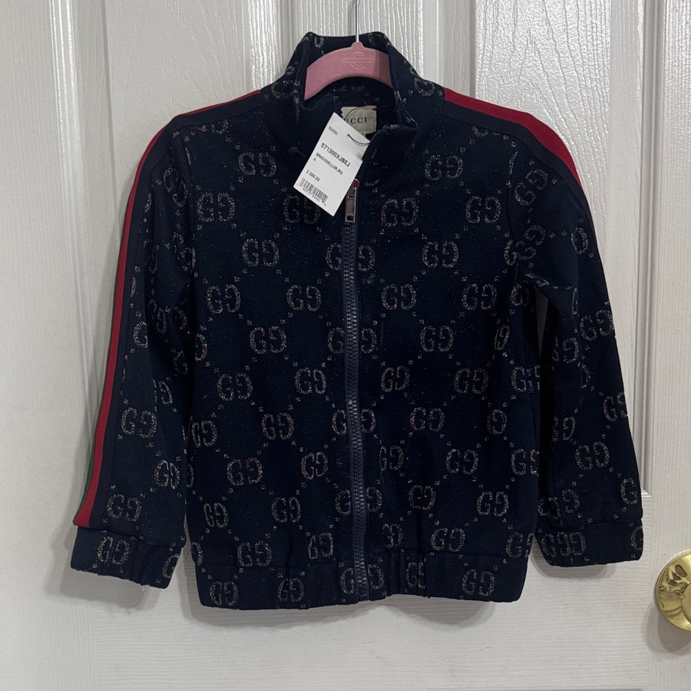 Gucci Dark Blue Jacket with Red Accents